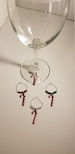 4 pc Candy Cane Wine Charm Set 