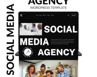 WordPress Theme for Digital Agencies & Coaches | Portfolio Website Elementor Template for Social Media Marketing or Small Business