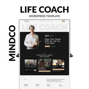 Life Coach Website Template WordPress Elementor Theme, Coaching Business Website Design, Professional Coach Website Template