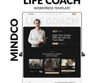 Life Coach Website Template WordPress Elementor Theme, Coaching Business Website Design, Professional Coach Website Template