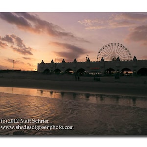 Ocean City NJ Art - &quot;Wonderland Pier at Sunset&quot;- 11x14 Fine Art Photo - Ferris Wheel New Jersery Shore - Beach House - 0647