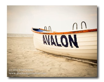 Avalon NJ Art Print  Photograph - Photo - "Avalon Lifeboat" - Sunrise Beach Vintage - Beach House - 0668