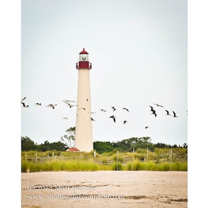 Cape May NJ Beach Photograph - Lighthouse -  Fine Art Photo - Beach Ocean Seascape Dunes