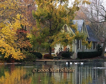 Yardley Art Print - "Lake Afton in Fall" - Bucks County, Fine Art Photograph Photo, Foliage