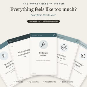 ADHD Overwhelm Cards | Brain Dump Printable | Sensory Overload Relief | Executive Function Tool | Pocket Reset™ System