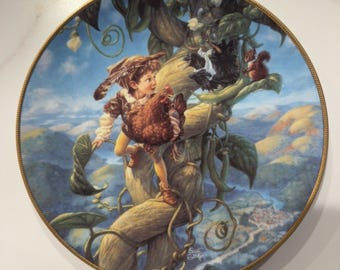Edwin Knowles Fairytale Plate Jack and The Beanstalk 1992 with Certificate Mint