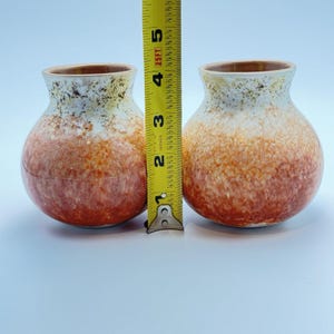 Vases Anthropologie Set 2 Ceramic Bud Orange Reactive Glaze Round 4Home Decor image 4