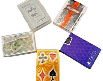 Kavel 5 verzegelde speelkaarten Harley Davidson Delta Airline Joker-promodecks