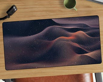 Tappetino da scrivania Dune di sabbia cosmiche / Tappetino per mouse Deserto galattico minimalista