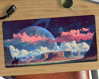Tappetino da scrivania Space Cowboy / Tappetino per mouse cosmico anime western