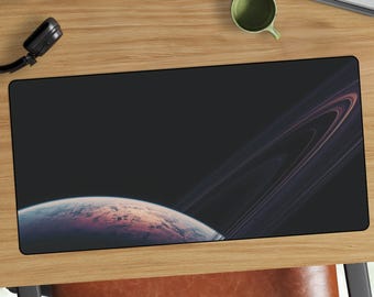 Tappetino da scrivania con anelli planetari / Tappetino per mouse con tema spazio profondo
