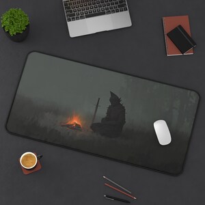 Lone Knight Desk Mat | Dark Fantasy Gaming Mousepad