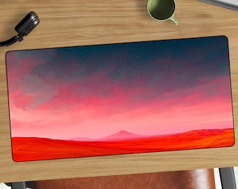 Tappetino da scrivania con tramonto su un pianeta alieno / Tappetino per mouse con paesaggio cosmico