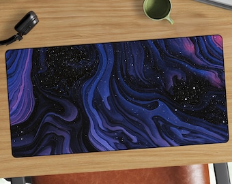Tappetino da scrivania Galaxy Night Swirl / Tappetino per mouse minimalista Blue Space