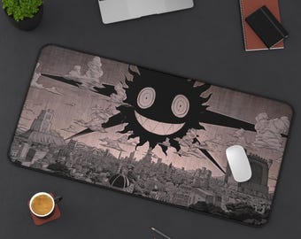 Alfombrilla de escritorio con diseño de sol de manga de fantasía oscura / Alfombrilla de ratón con diseño de horizonte de anime gótico