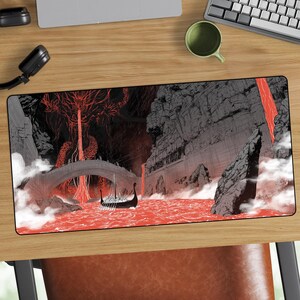 Tappetino da scrivania/tappetino per mouse dark fantasy "La nave sul fiume Stige"