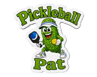 Imán troquelado de Pickleball Pat / Personaje Pickle, imán deportivo