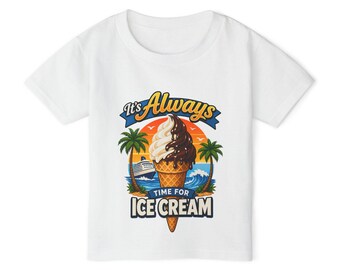 It's Always Time For Ice Cream Toddler T-shirt | Ice Cream Cone Beach Graphic