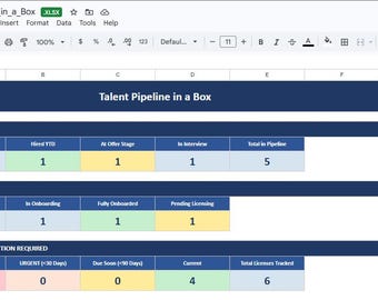 保険代理店向けタレントパイプライントラッカー Excel | 採用オンボーディング CEライセンストレーニング | すぐにダウンロード