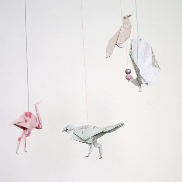 Origami Mobile "Vogel" / gefaltete Papier / Baby Geschenk / Babyzimmer Dekor / einzigartig Geschenk