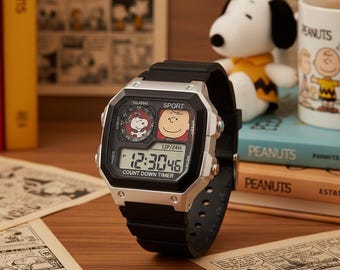 Snoopy Charlie Brown Watch | Peanuts Digital Wristwatch | Sporty Kids Adult Timepiece