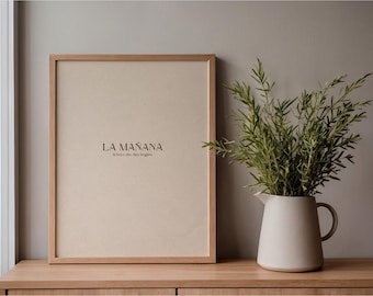 Impresión de cocina Mañana / Arte mural minimalista español matutino (descarga digital)