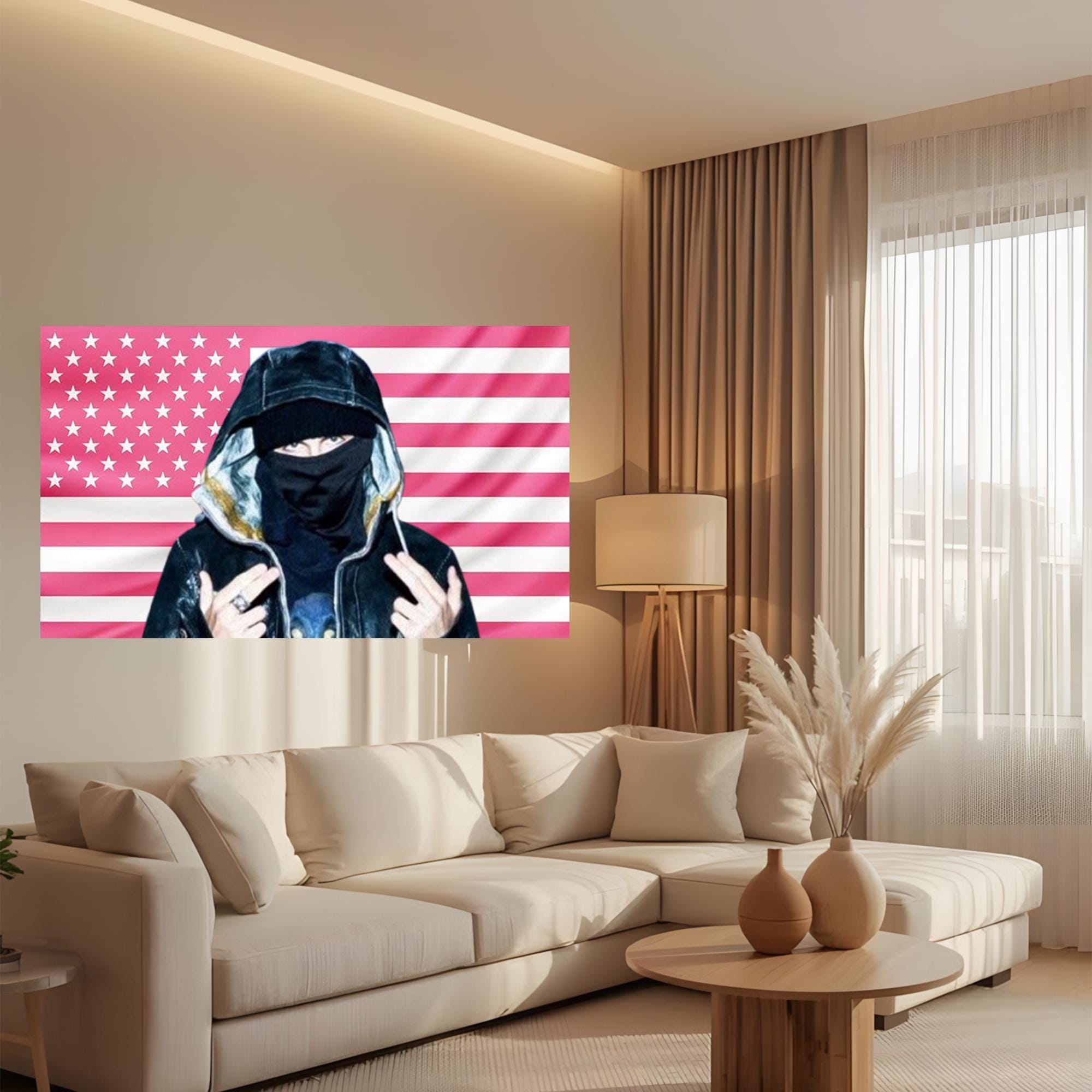 Esdeekid Pink American Flag Tapestry – Rapper Wall Flag | Underground ...
