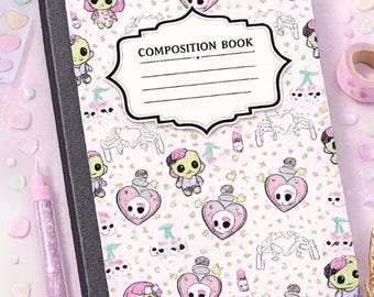 Niedliches Gothik Notebook Cover PNG | Spooky Zombie Sticker Wrap (digitaler Download)