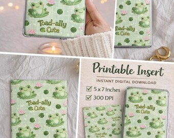 Frosch Kindle einfügen | 13x18 Pastell Grünes Seerosenblatt Muster (Digitaler Download)