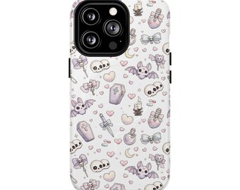 Gothic Kawaii Rosa Weiß Handyhülle | Robuste magnetische Hüllen