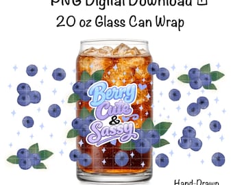 Blaubeerglasdosenverpackung PNG | Beere Sassy Sublimations Design (Digitaler Download)