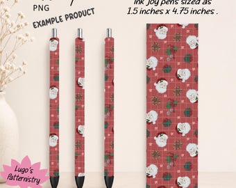 Stylo vintage avec stylo Père Noël (PNG) | Design InkJoy de Noël (Téléchargement numérique)