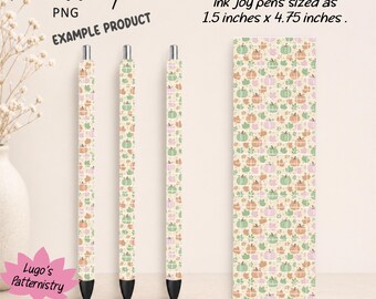 Enveloppe pour stylo citrouille pastel (PNG) | Motif autocollant InkJoy Feuilles d'automne (Téléchargement numérique)