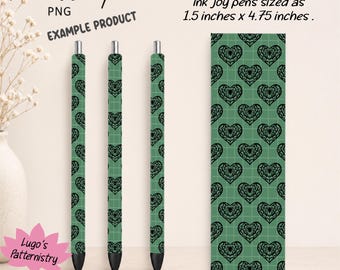 Stylo à motif de cœurs en toile d'araignée (PNG) | Papeterie gothique d'Halloween InkJoy (Téléchargement numérique)