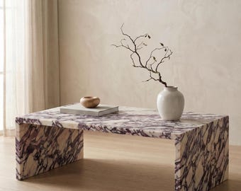 Waterfall Marble Side Table , Luxury Plinth Decor , Marble Side Table , Waterfall Stone Table, Marble Decor , Marble Mid Table