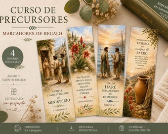 Marcadores Curso de Precursores JW en Español / Pioneer School Bookmarks / Regalo para Precursores / JW Printable Gift / 8 Diseños Bíblicos