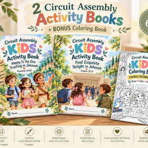 JW Kids Circuit Assembly Activity Book Bundle 2026-2027 | Both Assemblies | Printable Kids Workbook + Coloring Book