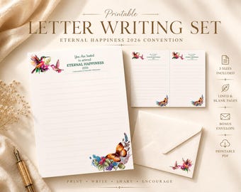 JW 2026 Convention Letter Paper, "Eternal Happiness" Writing Set (Digital Download)
