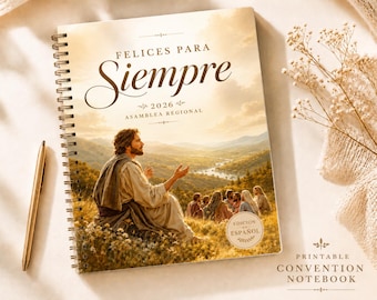 JW Eternal Happiness Convention Notebook 2026 | Cuaderno “Felices por Siempre” | Printable PDF | 46 Pages + 4 Covers | A4 & US Letter