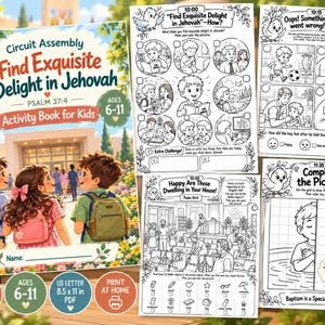 Libro di attività per bambini "Circuit Assembly" 2026-2027 / Scopri la gioia più squisita in Geova / Materiale stampabile per bambini Testimoni di Geova / 19 pagine di attività