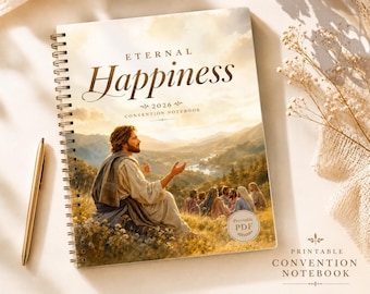 JW Eternal Happiness Convention Notebook 2026 | Printable PDF | 46 Pages + 4 Covers | A4 & US Letter | Assembly Notes Journal