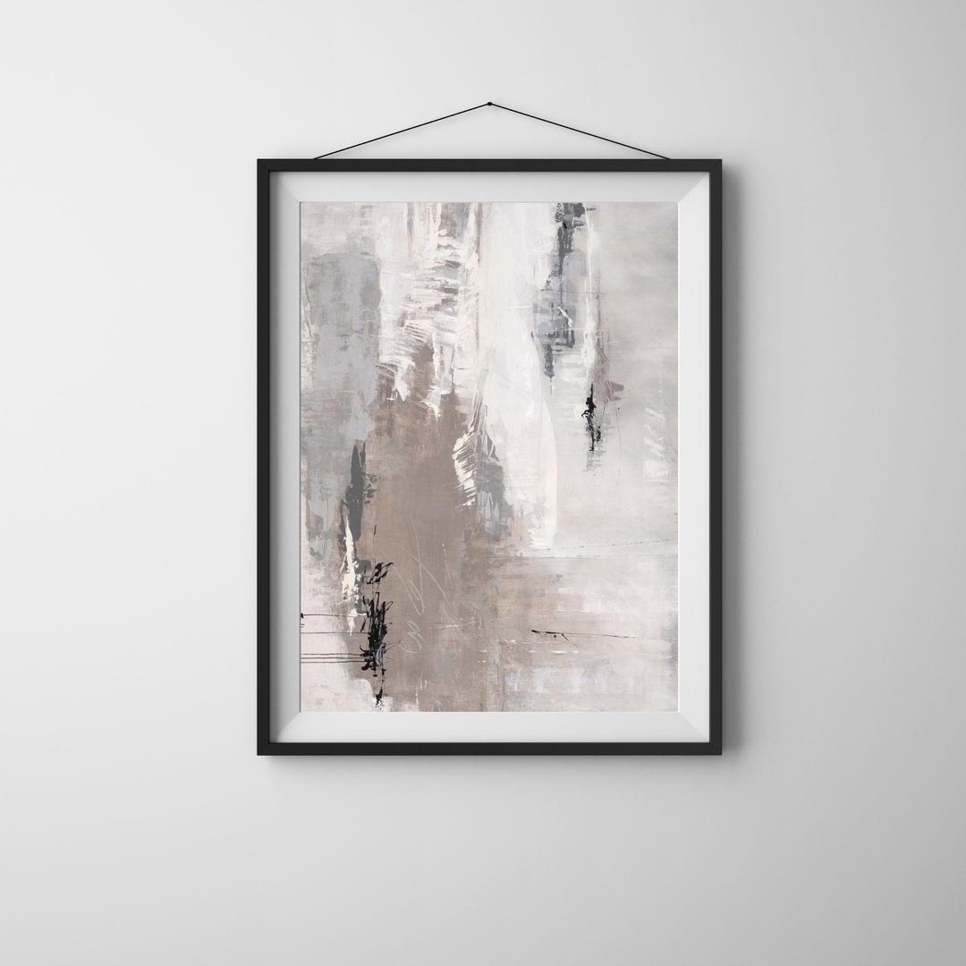 Minimalist Abstract Neutral Wall Art – Modern Beige & Grey Textured ...