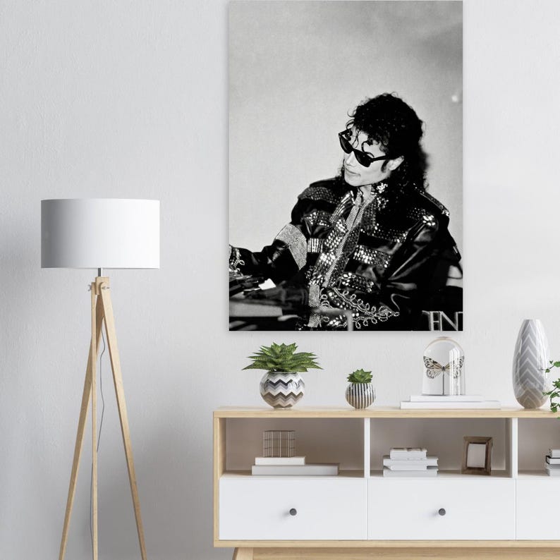 Michael Jackson Poster – Iconic King of Pop Wall Art, Vintage Black and White Music Decor, Retro MJ Print for Music Rooms & Studio Decor image 3