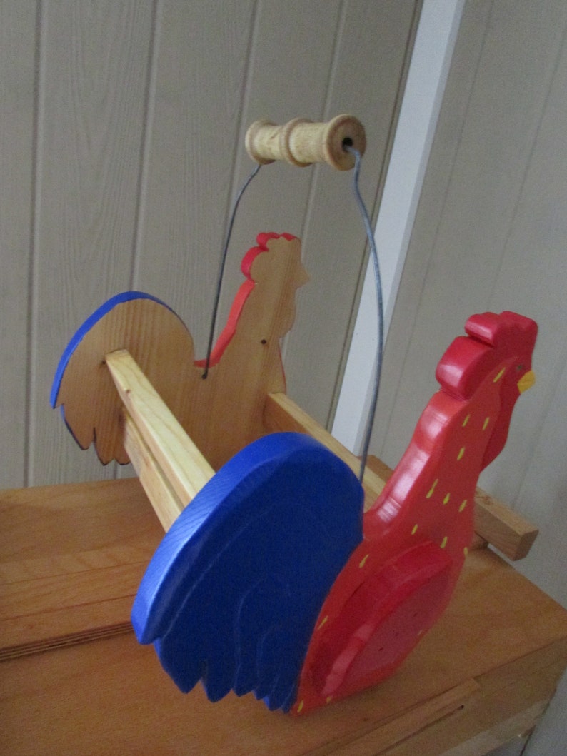 Wood Basket Rooster