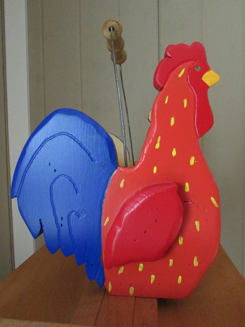 Wood Basket Rooster