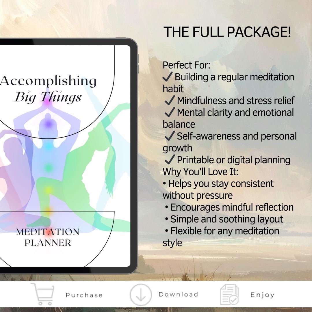 2026 Meditation Planner Mindfulness Roadmap PDF PNG Zen Architecture Stillness Audit System ...