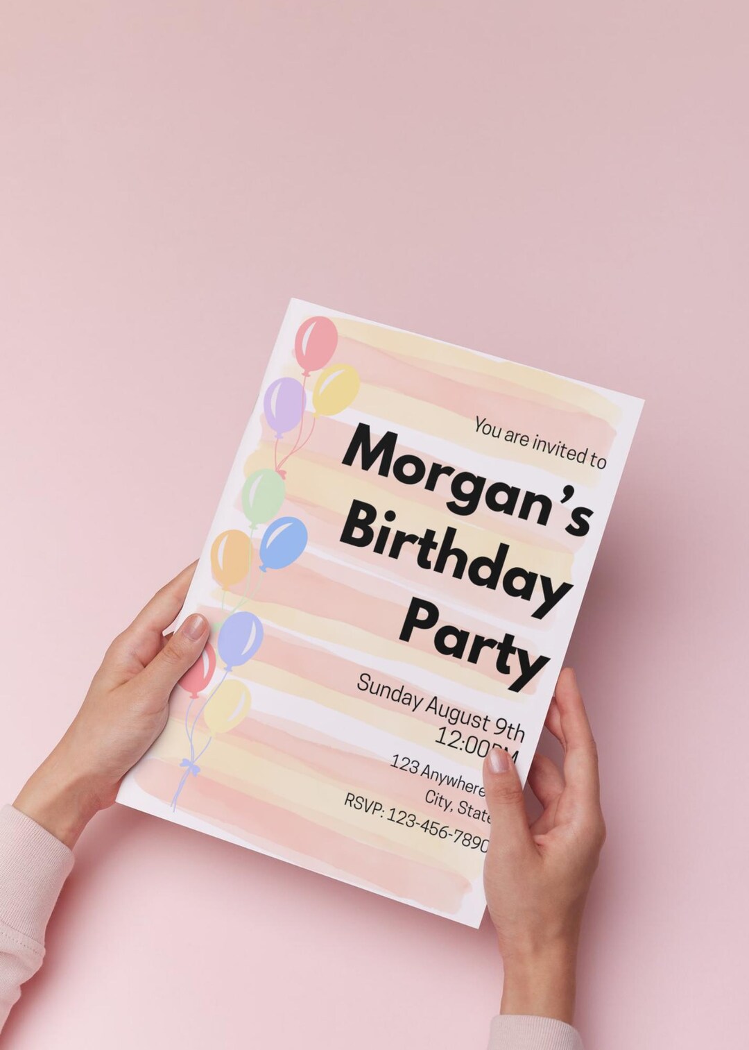 Editable Birthday Invitation Template, Simple Design (digital Download ...