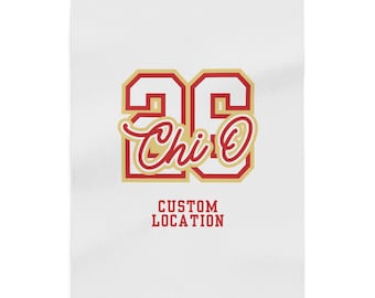 Manta tipo sudadera Chi Omega, manta Chi Omega personalizada, manta de la vida griega, regalo del día de la iniciación, regalo de hermana mayor a hermana menor, decoración para dormitorio universitario