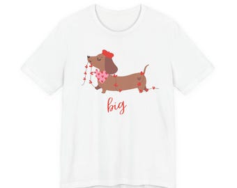 Camiseta de perro salchicha Big Little, camisetas de revelación de hermandad Big Little, camisetas a juego de perro salchicha Big Little, camiseta Grand Big Little, regalo de la vida griega