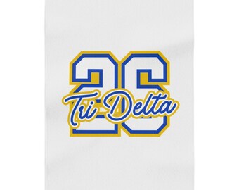 Delta Delta Delta Sweatshirt Blanket, Greek Life Blanket, Personalized College Blanket, Big Little Gift, Sorority Dorm Blanket